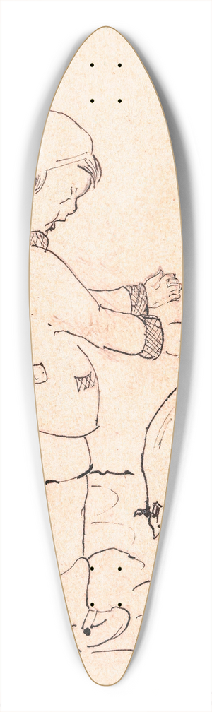 A. Tinbergen - Jongen tussen de kippen 39.3 inch art pintail longboard deck