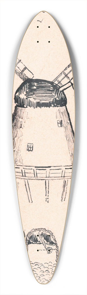 A. Tinbergen - Windmolen in een landschap 39.3 inch art pintail longboard deck