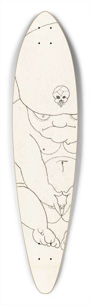 Aubrey Vincent Beardsley - Crouching Midget 39.3 inch art pintail longboard deck Aubrey Vincent Beardsley - Crouching Midget 39.3 inch art pintail longboard deck