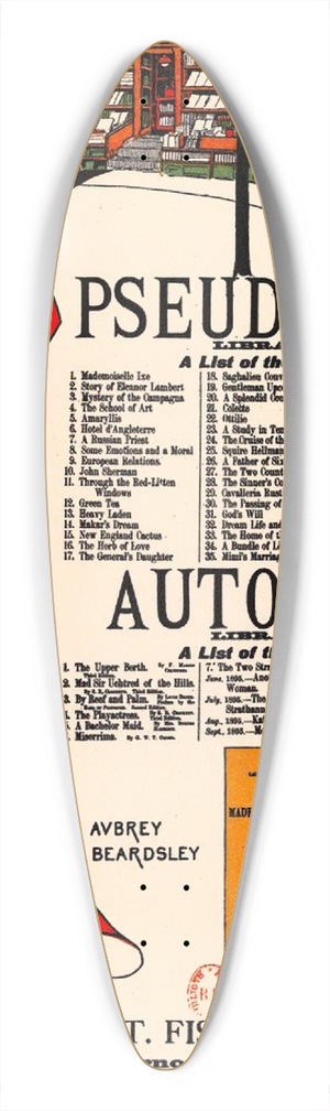 Aubrey Vincent Beardsley - Pseudonym Library  Autonym Library 39.3 inch art pintail longboard deck