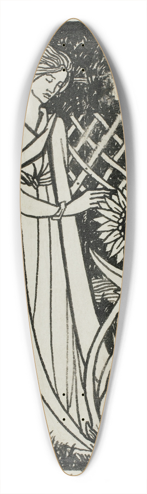Aubrey Vincent Beardsley - Woman with Sunflowers 39.3 inch art pintail longboard deck