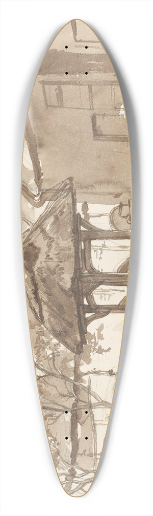 August Alleb - Huizen te Dongen 39.3 inch art pintail longboard deck