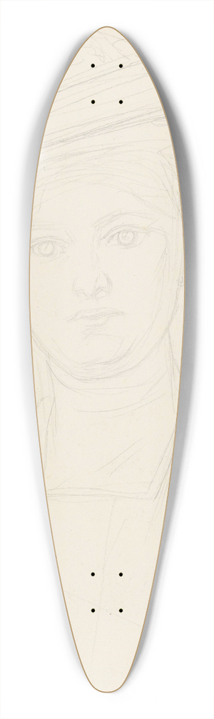 August Alleb - Portret van een vrouw met een hoed 39.3 inch art pintail longboard deck