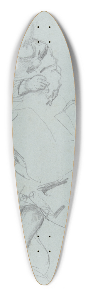 August Alleb - Schetsen van een zittend kind 39.3 inch art pintail longboard deck