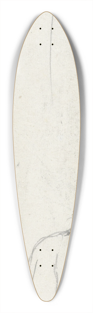 August Alleb - Schets van knielend persoon 39.3 inch art pintail longboard deck