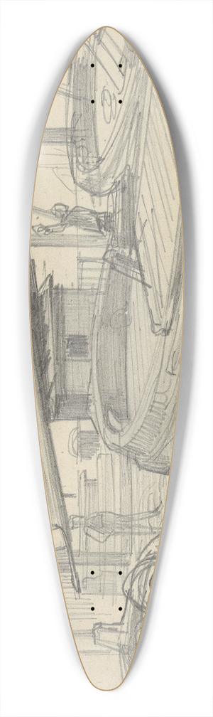August Alleb - Schuiten in een sluis 39.3 inch art pintail longboard deck August Alleb - Schuiten in een sluis 39.3 inch art pintail longboard deck