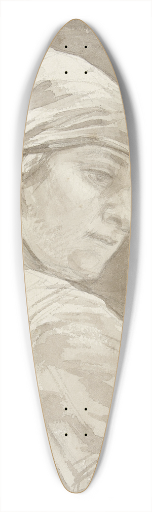 August Alleb - Vrouw met hoofddoek, naar rechts omkijkend 39.3 inch art pintail longboard deck August Alleb - Vrouw met hoofddoek, naar rechts omkijkend 39.3 inch art pintail longboard deck
