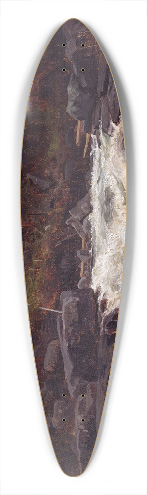 August Cappelen - Waterfall in Telemark, Study for Inv.No. 427 39.3 inch art pintail longboard deck