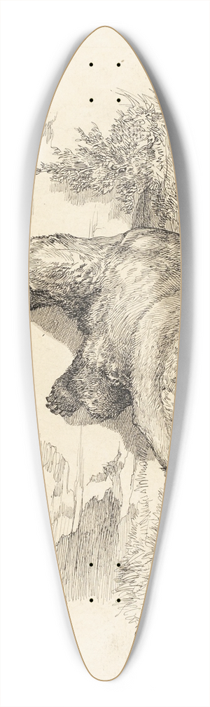 Auguste Andre Lanon - Russian Bear 39.3 inch art pintail longboard deck