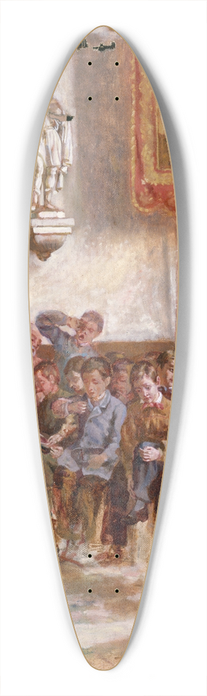 Auguste Dutuit - Catchisme dans une glise 39.3 inch art pintail longboard deck