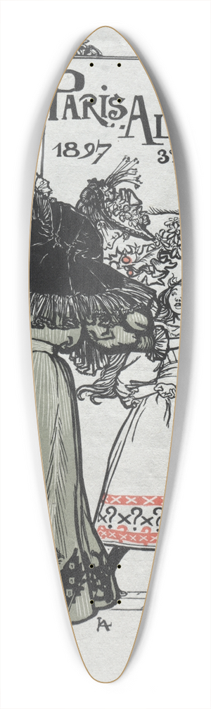 Auguste Louis Lepre - Paris Almanac, 1897; Cover 39.3 inch art pintail longboard deck Auguste Louis Lepre - Paris Almanac, 1897; Cover 39.3 inch art pintail longboard deck