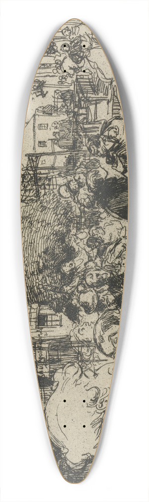 Auguste Louis Lepre - The Two Hunchbacks 39.3 inch art pintail longboard deck
