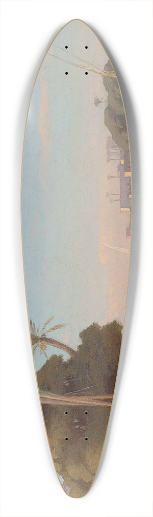 Auguste Louis Veillon - Mosque on the banks of the Nile 39.3 inch art pintail longboard deck