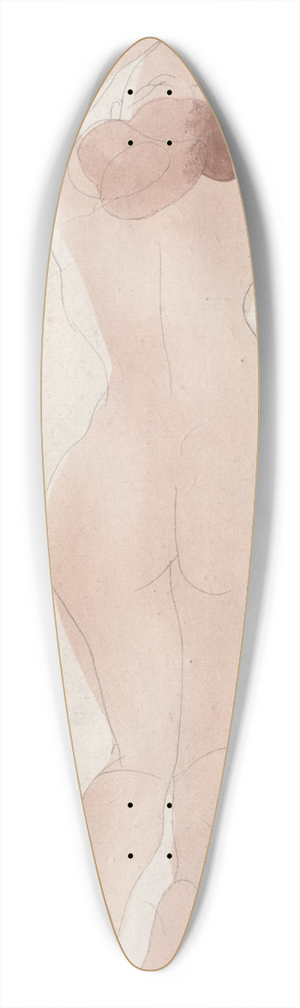 Auguste Rodin - Caresse  moi danc, chri 39.3 inch art pintail longboard deck