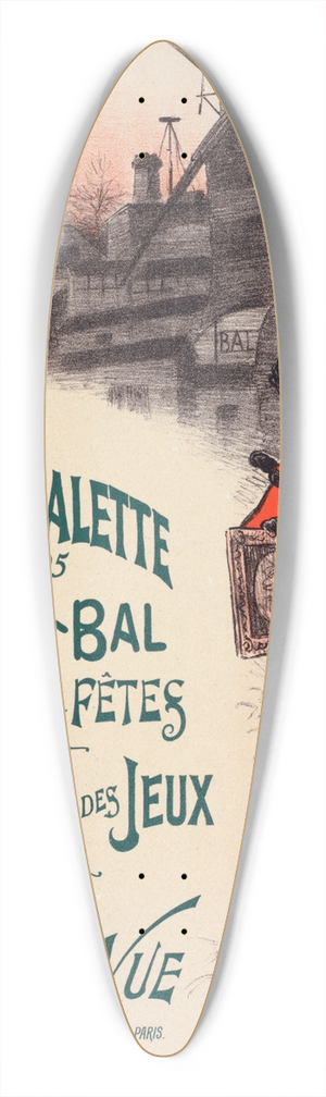 Auguste Roedel - Moulin de la Galette 39.3 inch art pintail longboard deck