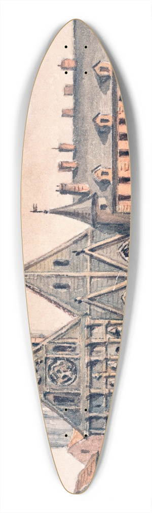 Auguste-Sbastien Bnard - Htel Dieu avant lincendie 39.3 inch art pintail longboard deck Auguste-Sbastien Bnard - Htel Dieu avant lincendie 39.3 inch art pintail longboard deck
