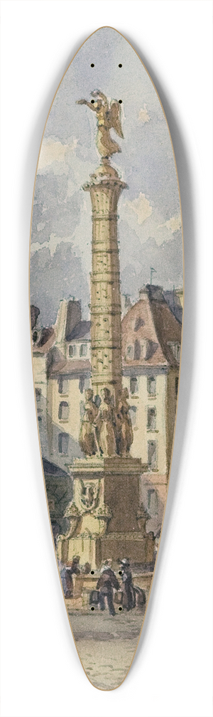 Auguste-Sbastien Bnard - La place du Chtelet et la fontaine des Palmiers. 39.3 inch art pintail longboard deck