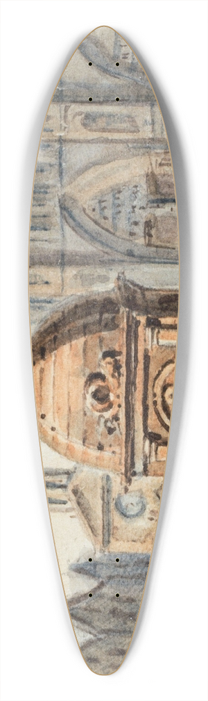 Auguste-Sbastien Bnard - Le parvis de Notre-Dame de Paris 39.3 inch art pintail longboard deck