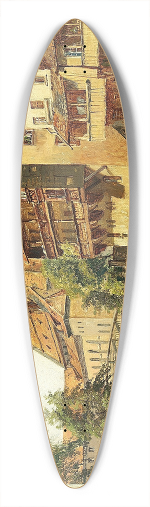 August Fischer - En mand i en bd i en tysk by 39.3 inch art pintail longboard deck August Fischer - En mand i en bd i en tysk by 39.3 inch art pintail longboard deck