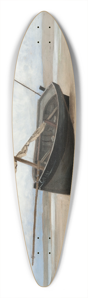 August Hagborg - Boat on Shore 39.3 inch art pintail longboard deck