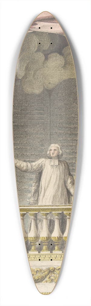Augustin Pajou - Design for a Pulpit 39.3 inch art pintail longboard deck