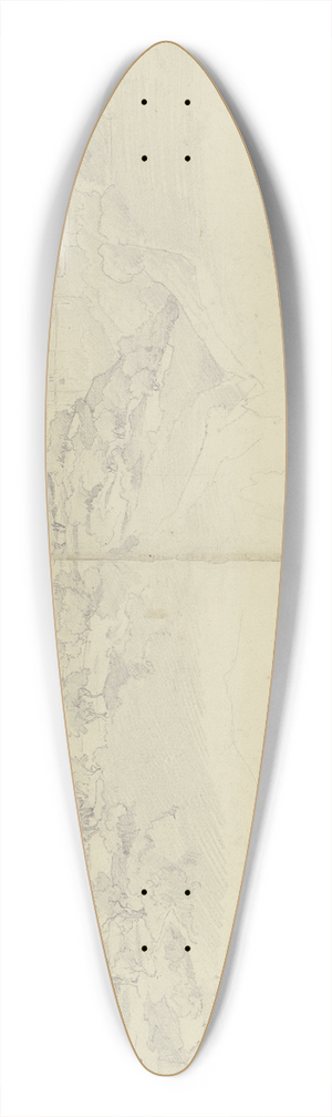 August Lucas - Ansicht von Subiaco, oben rechts Studien eines Mdchenkopfes 39.3 inch art pintail longboard deck