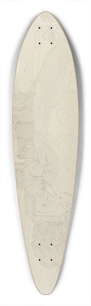 August Lucas - Ruins near Olevano 39.3 inch art pintail longboard deck