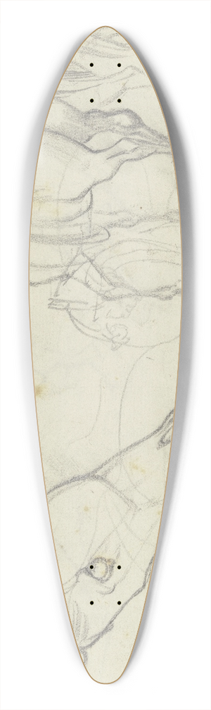 August Lucas - Studies of horses 39.3 inch art pintail longboard deck