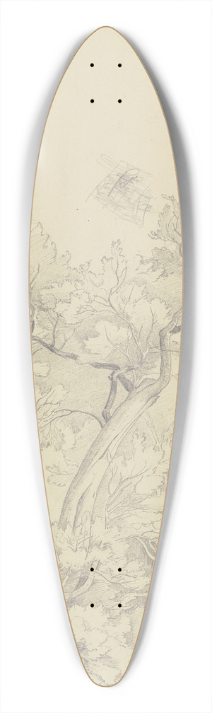 August Lucas - Trees near Olevano 39.3 inch art pintail longboard deck