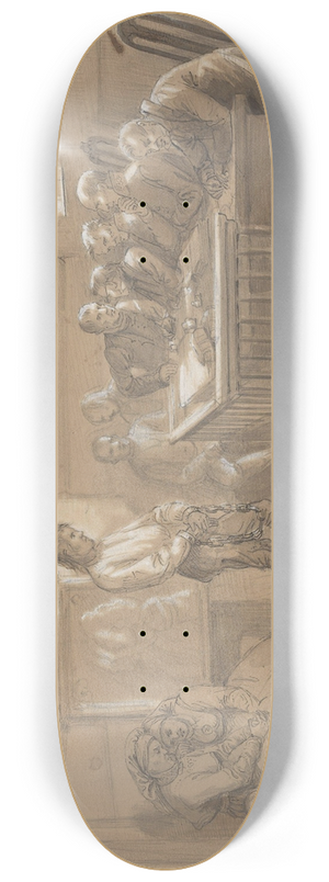 Adolph Tidemand - En rettscene p landet 8.25 inch art skate deck