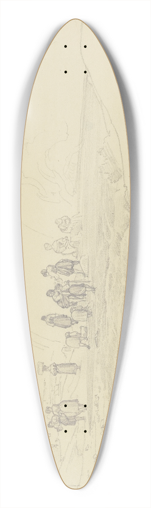 August Lucas - Wscherinnen bei einer Brcke 39.3 inch art pintail longboard deck