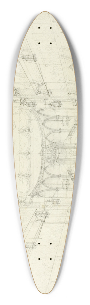 Augustus Charles Pugin - Study for An Oratorio-Covent Garden Theater, from Microcosm of London 39.3 inch art pintail longboard deck