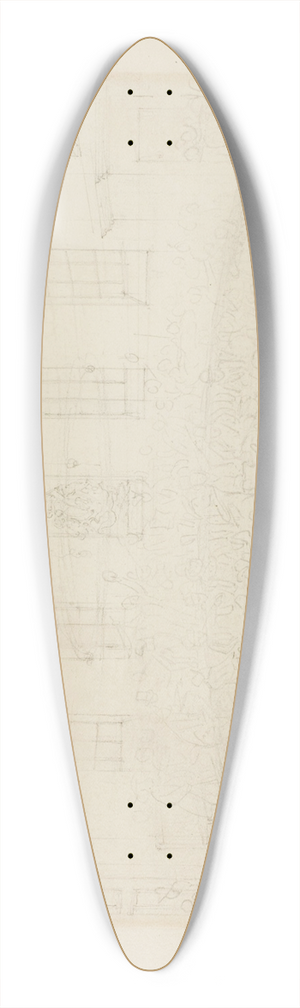 Augustus Charles Pugin - Study for Royal Cock Pit, from Microcosm of London 39.3 inch art pintail longboard deck