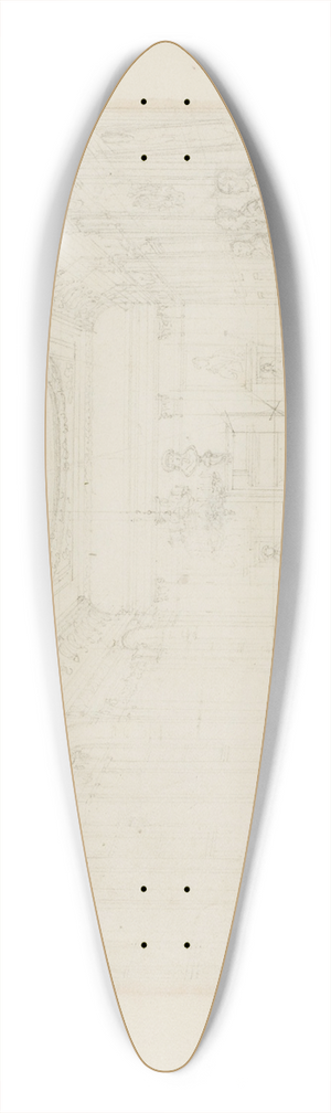 Augustus Charles Pugin - Study for The College of Physicians, from Microcosm of London 39.3 inch art pintail longboard deck