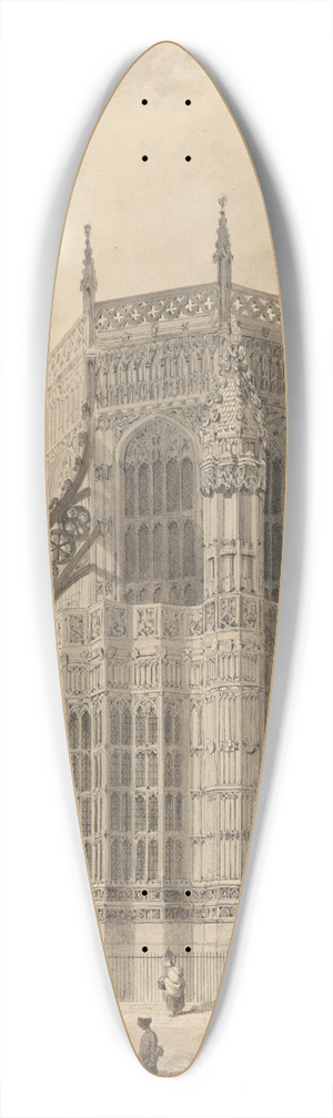 Augustus Charles Pugin - The exterior of the Henry VII Chapel, Westminster Abbey 39.3 inch art pintail longboard deck