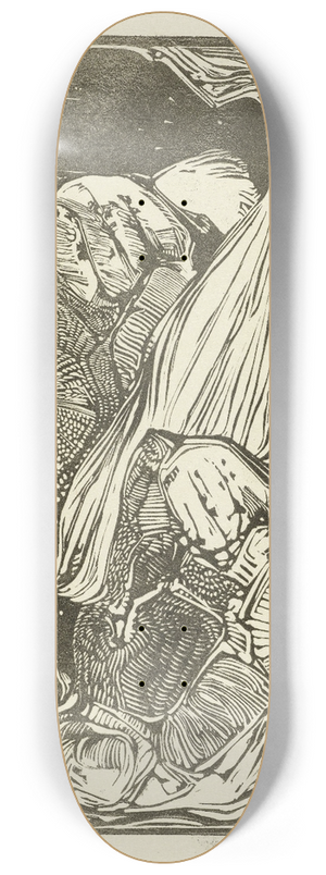 Bernard Willem Wierink - Koppen van een leeuw en een leeuwin 8.25 inch art skate deck