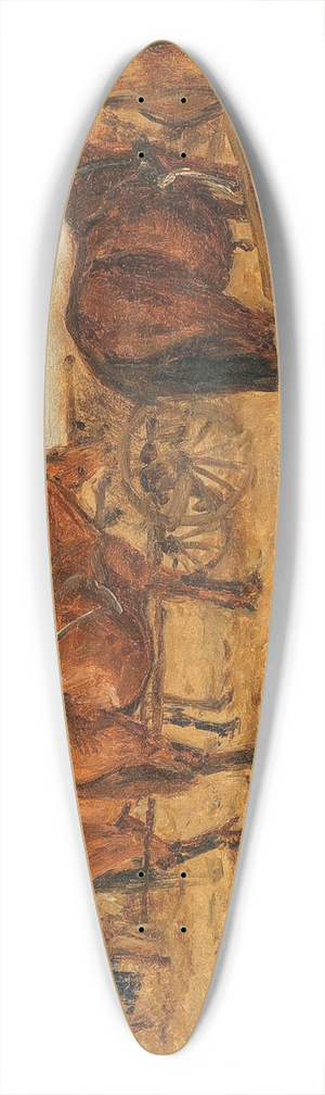 August von Pettenkofen - A Carriage with Horses 39.3 inch art pintail longboard deck