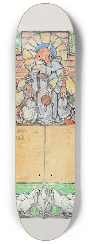 Bernard Willem Wierink - Reinaert met een brief bij Canteclaer en zijn gezin 8.25 inch art skate deck Bernard Willem Wierink - Reinaert met een brief bij Canteclaer en zijn gezin 8.25 inch art skate deck