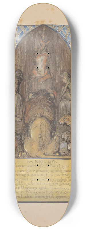 Bernard Willem Wierink - Reinaert spreekt tot koning Nobel en de verzamelde dieren 8.25 inch art skate deck Bernard Willem Wierink - Reinaert spreekt tot koning Nobel en de verzamelde dieren 8.25 inch art skate deck