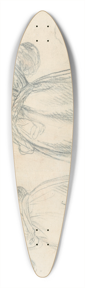 Aurelio Lomi - Studies of Kneeling Youths 39.3 inch art pintail longboard deck