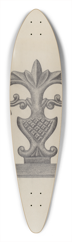 Austin L. Davison - Cast Iron Fence Finial 39.3 inch art pintail longboard deck