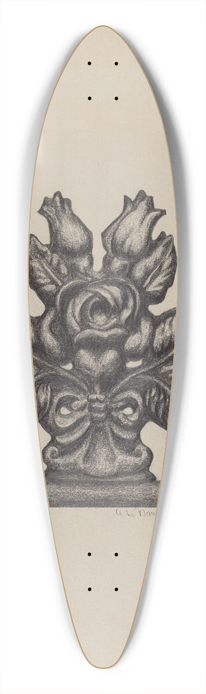 Austin L. Davison - Fragment of Fence 39.3 inch art pintail longboard deck
