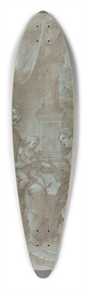 Avanzino Nucci - The Mystic Marriage of Saint Catherine of Alexandria 39.3 inch art pintail longboard deck