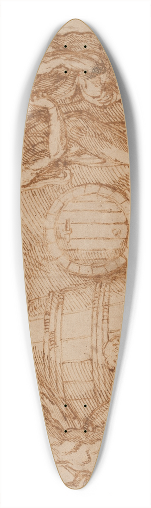 Baccio Bandinelli - Drunkenness of Noah 39.3 inch art pintail longboard deck