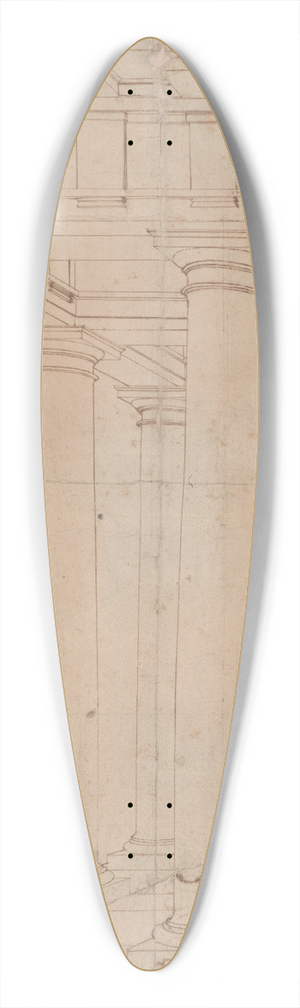 Baldassare Peruzzi - Study for a Colonnade in Perspective 39.3 inch art pintail longboard deck