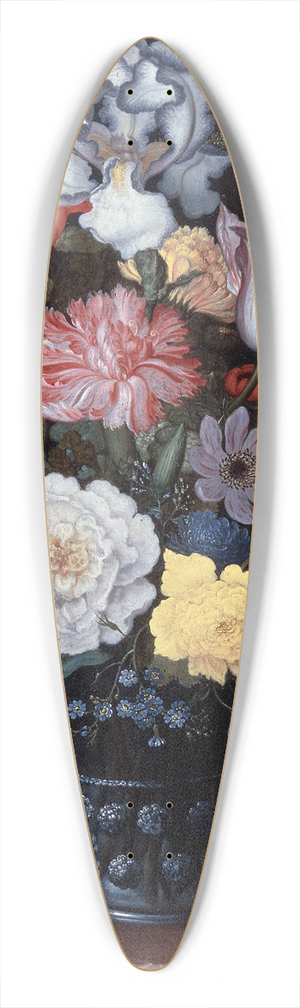 Balthasar van der Ast - Floral Still Life with Shells 39.3 inch art pintail longboard deck