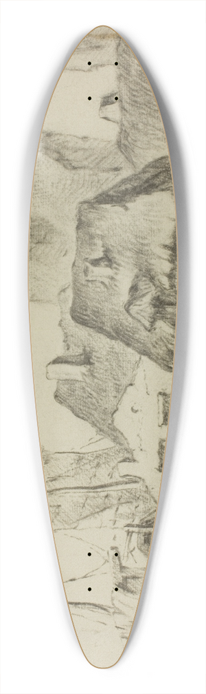 Barbin - Huts Etretat 39.3 inch art pintail longboard deck