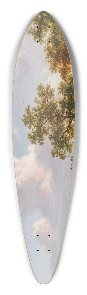 Barend Cornelis Koekkoek - A panoramic landscape with a view on the Middle-Rhine with a castle 39.3 inch art pintail longboard deck