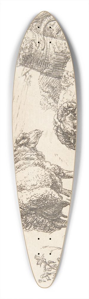 Barend Graat - Fr, vdder og ged 39.3 inch art pintail longboard deck