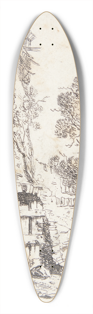 Bartholomeus Breenbergh - Hus med et sekskantet trn 39.3 inch art pintail longboard deck